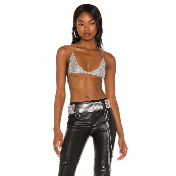 AALIYAH x REVOLVE Ultimate Rhinestone Bra in Silver - Picture 1 of 13
